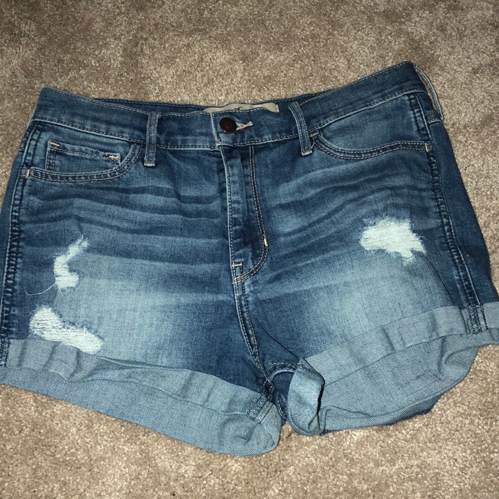 High waisted jean shorts